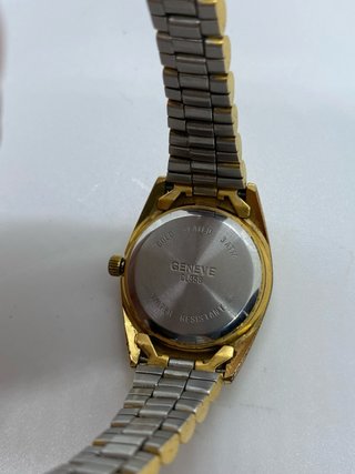 Reloj Geneve Calendar Quartz Chapado Oro