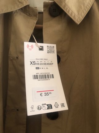 Cazadora Zara Beige Talla XS oversize