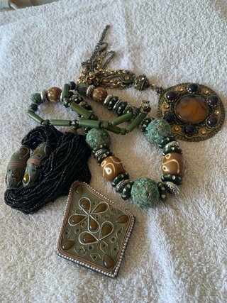 Lote 3 collares boho étnicos vintage | Bisutería a