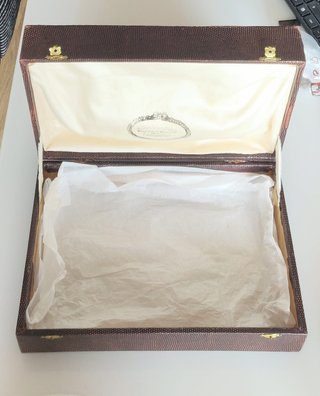 Caja Joyería Vintage Plata Marrón Beige