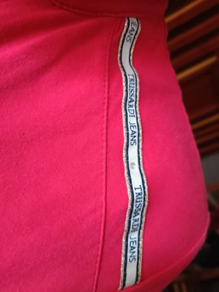Polo Trussardi Jeans Rossa Dettagli Lurex
