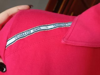 Polo Trussardi Jeans Rossa Dettagli Lurex
