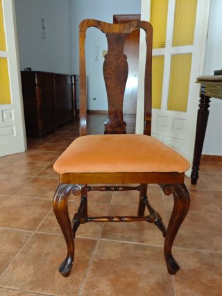 Mesa comedor extensible madera maciza y 6 sillas