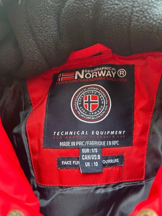 Abrigo Geographical Norway Rojo