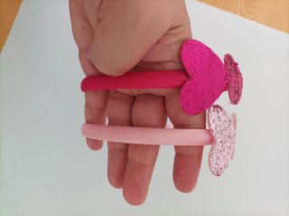 2 Diademas Corazón Brillante Rosa