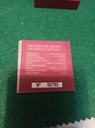 Moneda 20 euros plata Filarmónica Viena