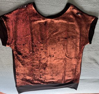 Camiseta lentejuelas dorado rosado /negra Talla XL
