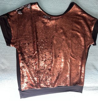 Camiseta lentejuelas dorado rosado /negra Talla XL
