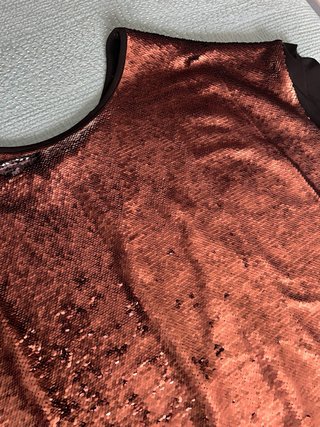 Camiseta lentejuelas dorado rosado /negra Talla XL