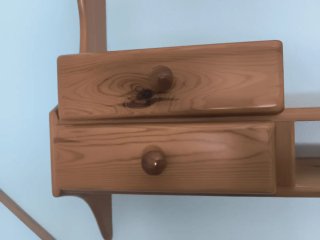 Estantería de madera pino con dos cajones