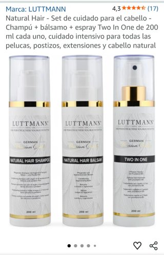 Luttmann Champú, Bálsamo y Dos Fases pelo natural