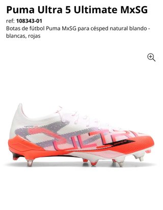 Botas Fútbol Puma Ultra 5 MxSG Blancas Rojas