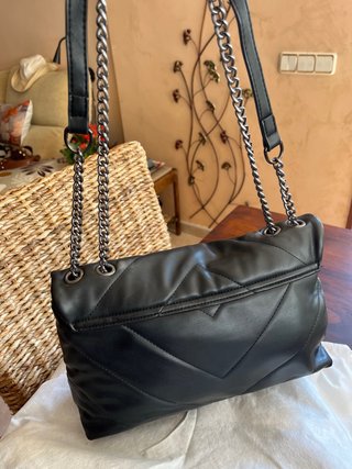 Bolso semipiel negro