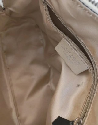 Borsa vera pelle bianco e nero