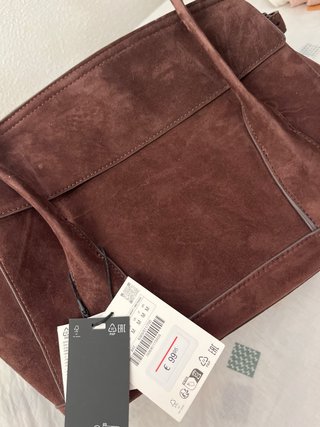 Bolso Serraje Piel Zara Marrón