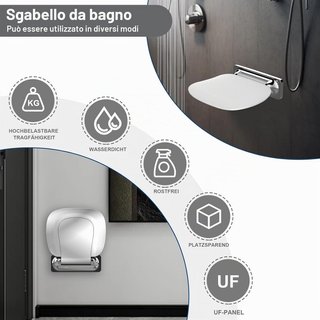 Sedile Doccia Pieghevole Parete