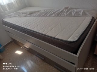 Cama nido con cajones color gris y blanco