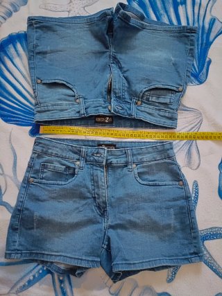 Pantalones cortos vaqueros azules
