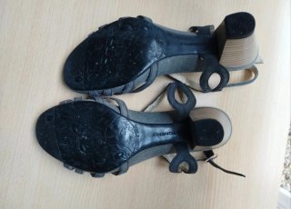 Sandalias de piel tacón 8 cm