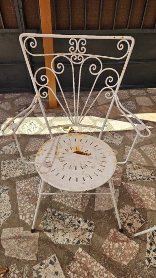 Conjunto mesa y 5 sillas forja para restaurar