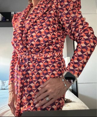 Traje de pantalón estampado geométrico