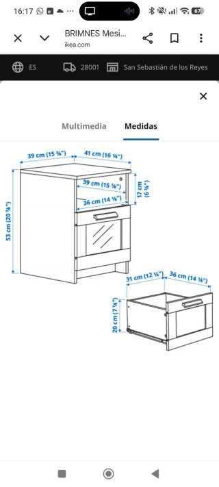 Comodino Bianco Ikea Brimnes