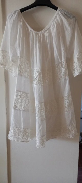 Caftano bianco pizzo