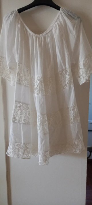 Caftano bianco pizzo