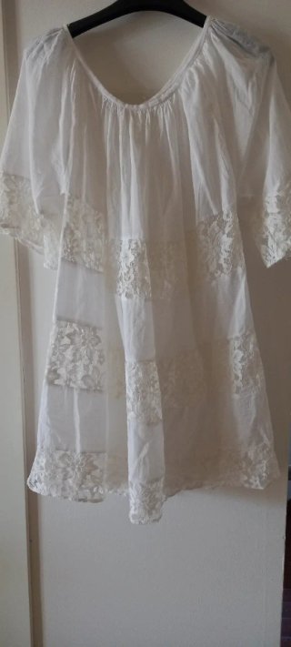 Caftano bianco pizzo