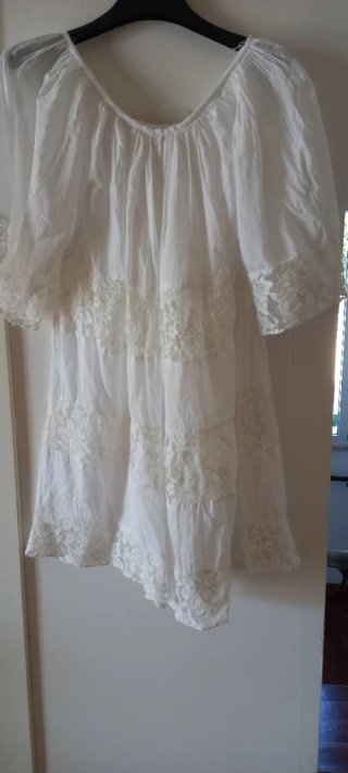 Caftano bianco pizzo