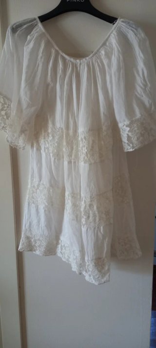 Caftano bianco pizzo