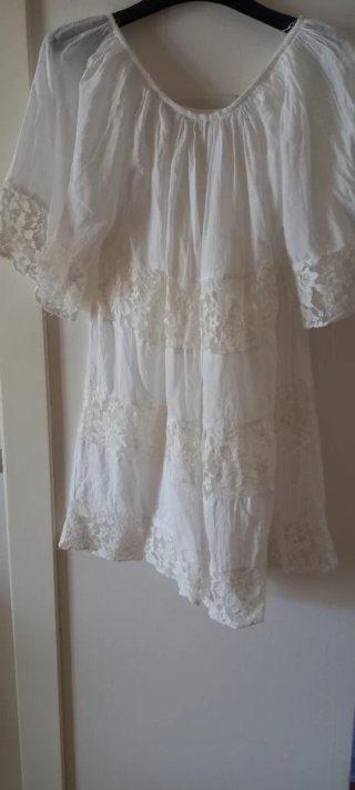 Caftano bianco pizzo