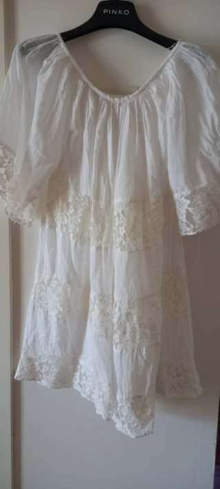 Caftano bianco pizzo