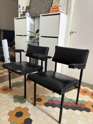 Pareja Sillas Vintage Henry-Colomer Negras