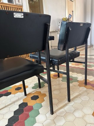 Pareja Sillas Vintage Henry-Colomer Negras