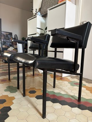 Pareja Sillas Vintage Henry-Colomer Negras