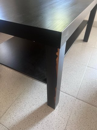Mesa de centro salón madera negra