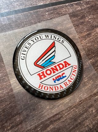 EMBLEMA ADHESIVO GEL HONDA RACING HRC LOGO MOTO