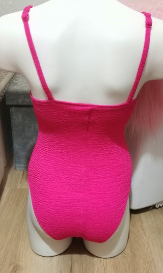Bañador nuevo rosa fucsia texturizado 38 M mujer