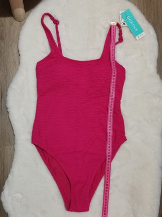 Bañador nuevo rosa fucsia texturizado 38 M mujer