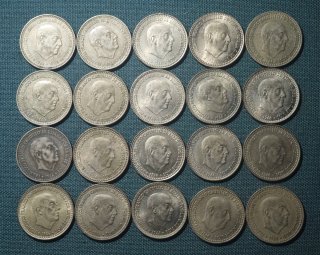 20 MONEDAS 1 PESETA ESTADO ESPAÑOL FRANCO 1966