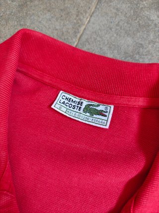 Polo Rojo Lacoste Vintage Talla XL
