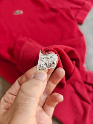 Polo Rojo Lacoste Vintage Talla XL