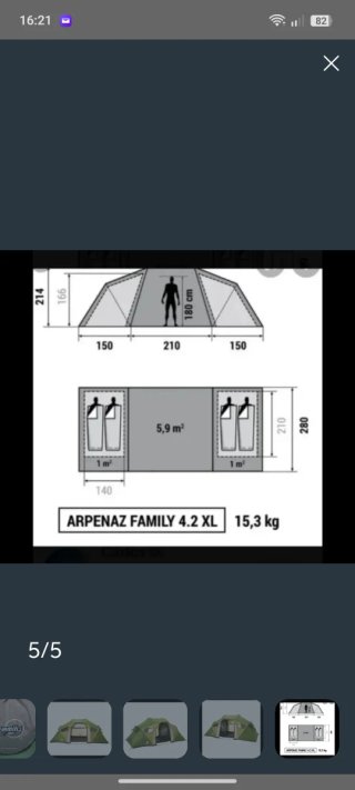 Tienda de campaña Quechua Family 4.2 XL