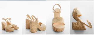 Sandalias Rafia Trenzadas Beige