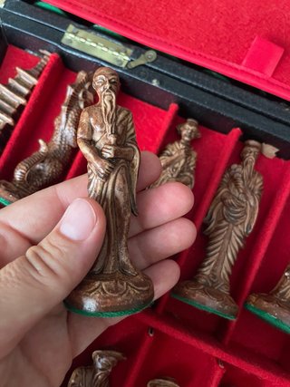 Ajedrez Oriental Vintage - Tablero Madera Artesana