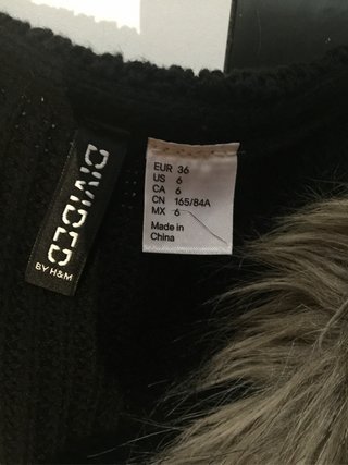 Cárdigan H&M Negro con Pelo Talla S