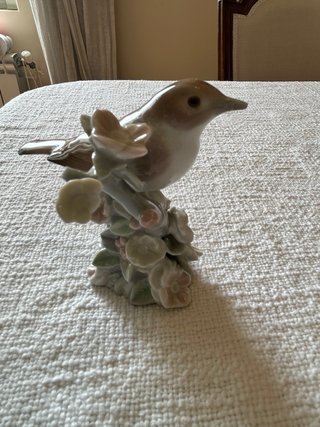 Pajarito Lladró Porcelana Flores