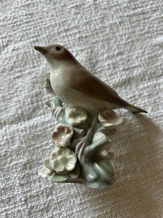 Pajarito Lladró Porcelana Flores