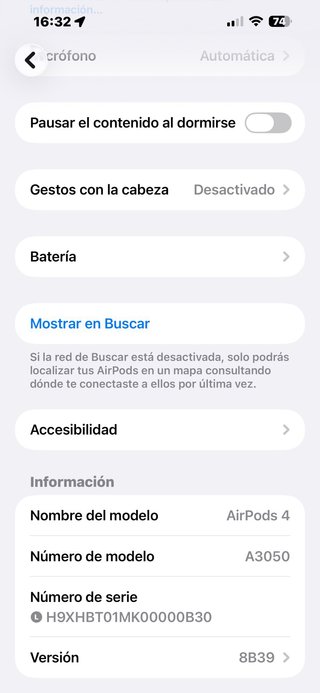 Auriculares Apple AirPods 4 Bluetooth 4R6QTQ